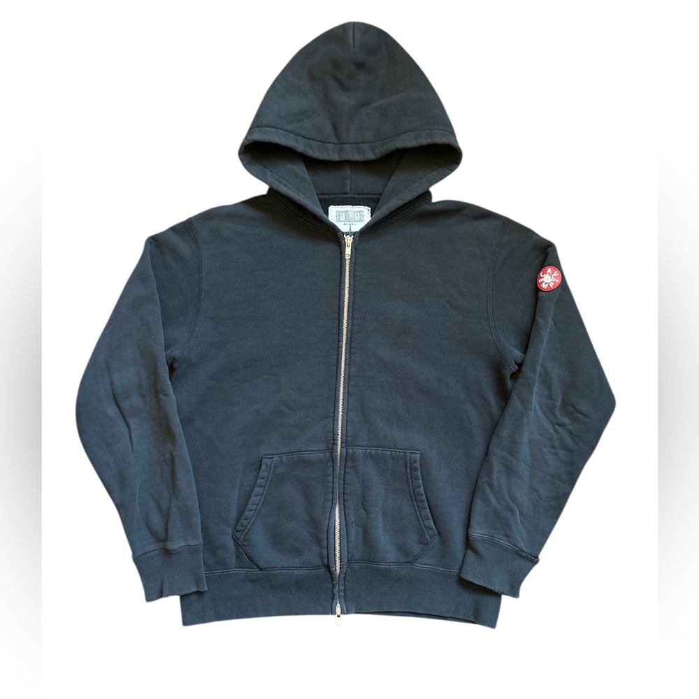 AW12 Cav Empt Ziggurat Distressed Double Zip-Up Black Hoodie Size: M